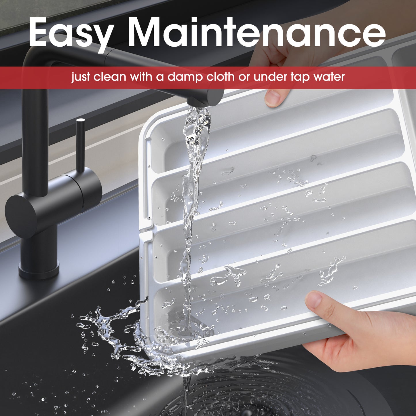 AUJEN Cutlery Organizer - Expandable Utensil Drawer Organizer, Adjustable Cutlery Tray Drawer Organizer, Kitchen Drawer Organizerr for Forks, Knives, Multipurpose Silverware Drawer Organizer