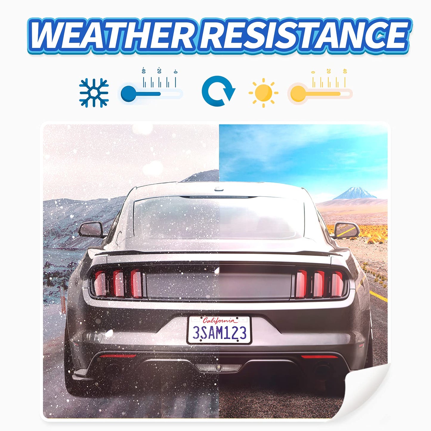 Aujen Silicone License Plate Frames 2 PCS for US Standard Car, Rattle-Proof and Easy Installation License Plate Holder (Black)
